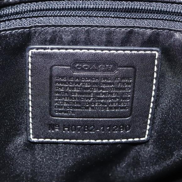 Coach Signature Shoulder Bag Canvas Black Auth am8100 - Picture 11 of 16